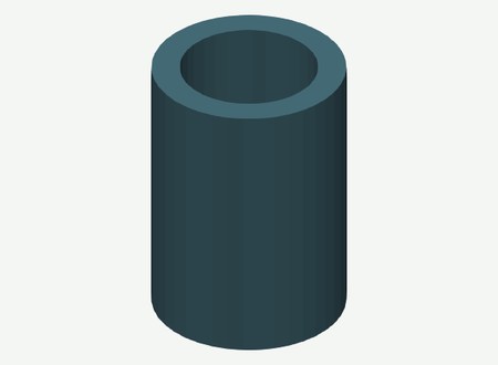 SP04 · Left Spacer drive outer HEX12 L12.6 ID04 in its print orientation
