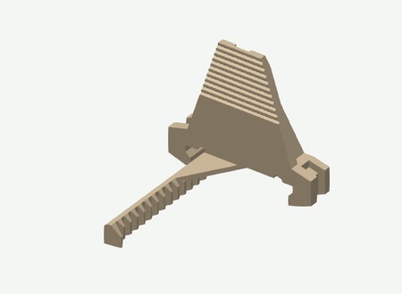 NC90 Left jaw extended rack in its print orientation